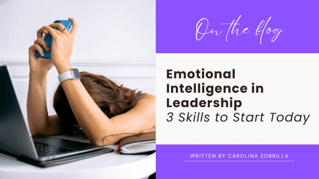 Visual guide on three essential skills to enhance emotional intelligence in leadership today.