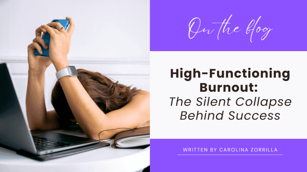 Image depicting the concept of high-functioning burnout, illustrating the hidden struggles behind outward success.